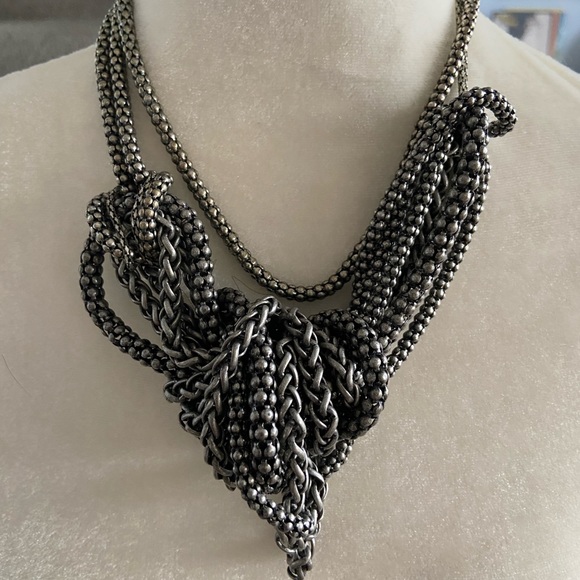 Avant Garde Layered Chain Necklace - Picture 5 of 5